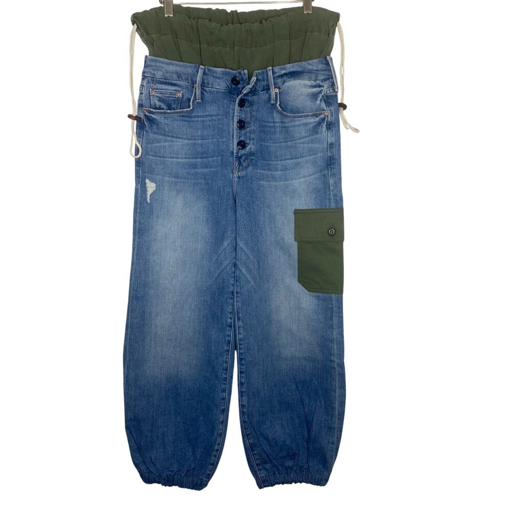 Mother The Balloon Drawstring Jeans Pieces Of What Sz 27 Balloon Cargo Y2K Funky